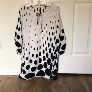 Silky 1960s Styled Polka Dot Dress
